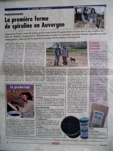 Coupure presse sur la première ferme de spiruline en Auvergne