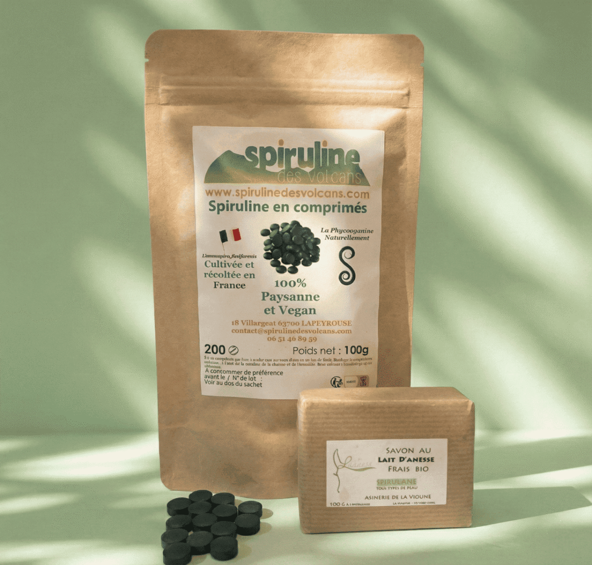 Pack Comprimés 100g + Savon Spirul'âne