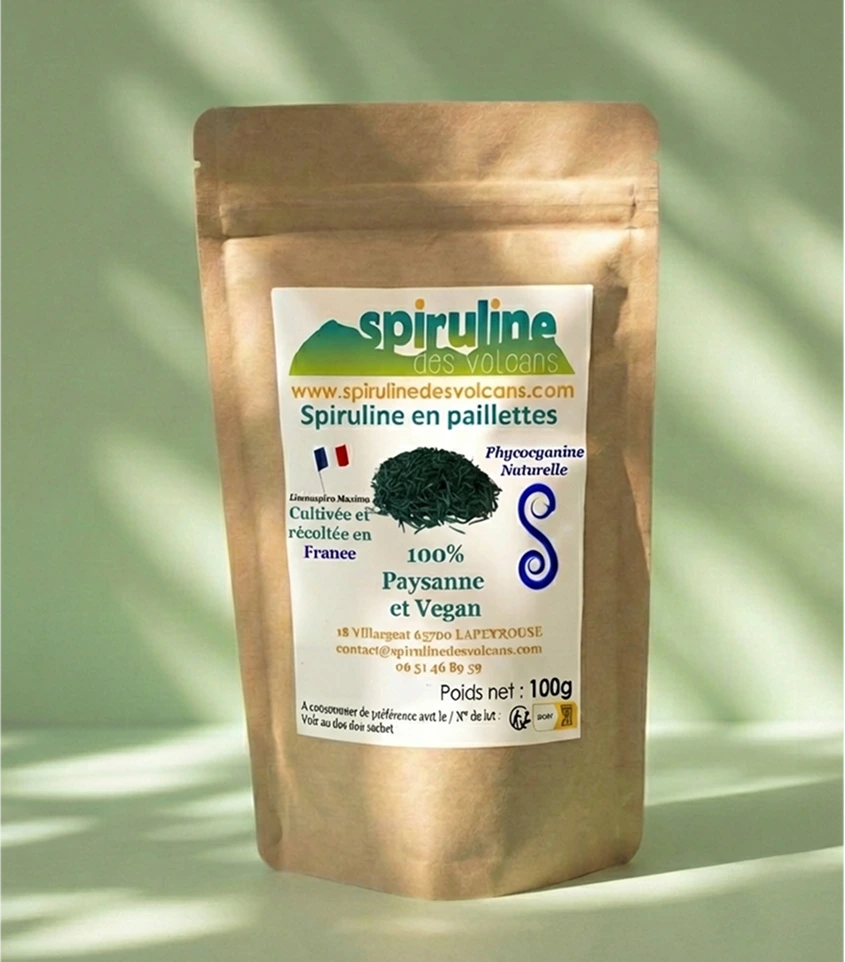 Spiruline en paillettes - 100g à 1kg
