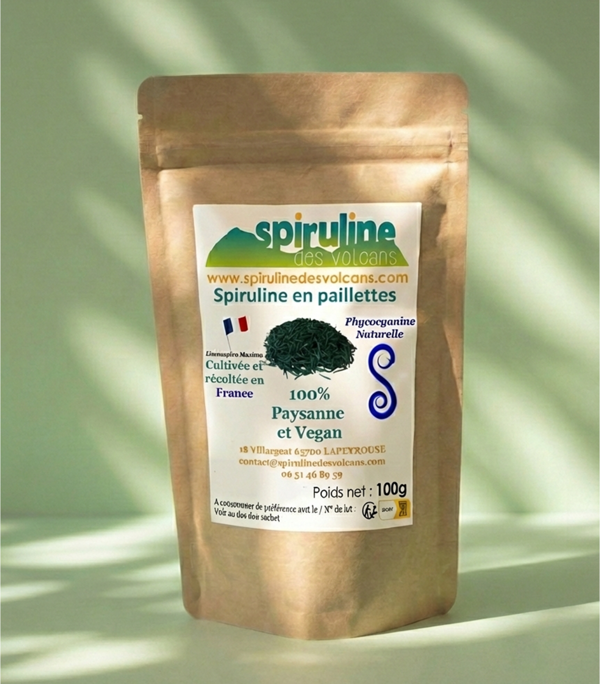Spiruline en paillettes - 100g à 1kg